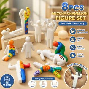 8Pcs Meccha Chameleon 3D Printed Figures Hide and Seek Character Set Collectible Toy Kids Gift