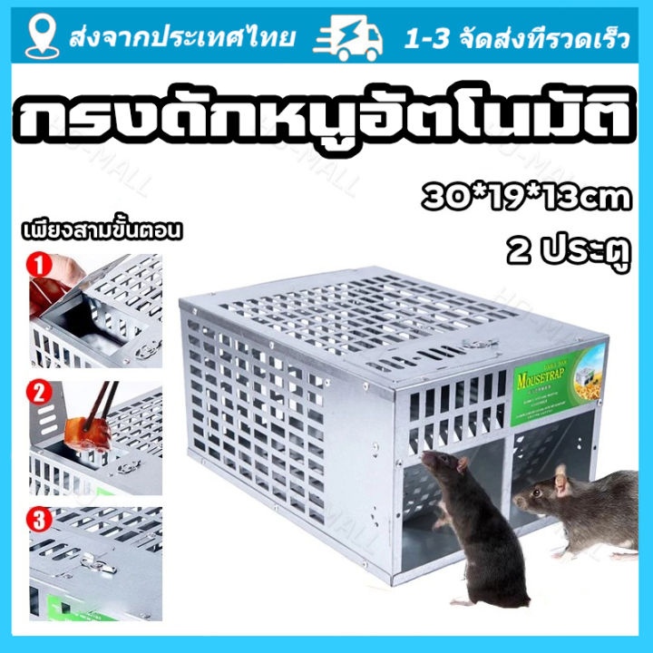 กรงดักหนูอัตโนมัติ ประตูคู่ ดักจับต่อเนื่อง
