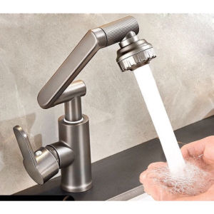 Vòi rửa Lavabo Đầu Xoay 720 Độ Thông Minh Vòi Nước Nóng Lạnh Lõi Đồng Nguyên Chất 2 Chế Độ Xả