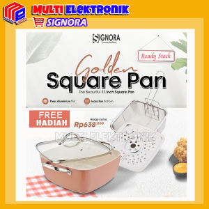 Signora Panci Golden Square Pan Signora Multifungsi / Golden Square Panci Original Bonus Hadiah