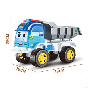 46CM Big Size Roy Poli Truck Children Cute Cartoon Model Vehicles Crane Truck Car Toys