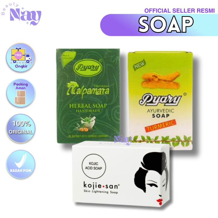 Sabun Pyary Nalpamara Tumeric Soap BPOM Kojie San Skin Lightening Soap Herbal Soap