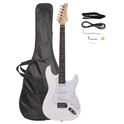 KAWES 39inch Gitar Listrik 22 Fret Leher Maple Set Gitar Listrik Flame dengan Picks Amplifier Tali Gitar dan Aksesori Gitar