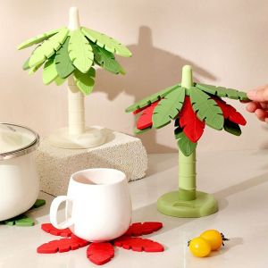 LGJGHJG Heat Resistant Tree Shape Table Mat Creative Anti Scald Silicone Placemats Kitchen Anti-fouling Dishes Insulation Pad Teapot Hot Pots