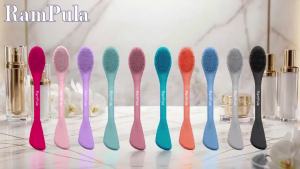 Dụng cụ thoa mặt nạ dạng cọ cọ dùng để thoa mặt nạ cho các liệu pháp làm sạch và tẩy tế bào chết trên da mặt dụng cụ thoa mặt nạ đất sét spatula silicon dùng để thoa kem dưỡng da kem bùn đất sét (màu đen + ánh sao).
