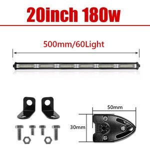 LED Light Bar Lampu Tembak Sorot Mobil 7 inch 14 inch 20 inch 12V-24V Untuk Truk ATV Off Road Mobil SUV Jeep