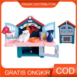 Mainan Anak BTC-0027 CUTE PET BEAUTY SHOP PET CROOMING Mainan Rumah Rumahan Hewan Cute Kandang Anjing Peliharaan Anak Mainan Anak Perempuan - Mainan Anak Laki Laki