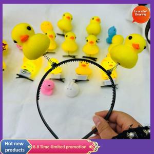 Graceful Cartoon Cute Little Yellow Duck Headband Headdress Makeup Thin Hair Hoop Wash Face Hairband For Women Girl Hair Accessories
