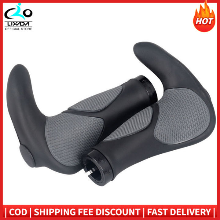 Shockproof Bike Handlebar Grips 22.2mm Ergonomic Bicycle Grips Non-Slip Soft Rubber Handlebar Cover End for Mountain Bikes Road Bicycles