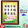 FRAMING Kaligrafi + Custom Theme/ Background - Jasa Tulis Kaligrafi Mandarin/ Chinese Calligraphy/ Shufa 书法/ 書法 + FRAME/ Bingkai. 