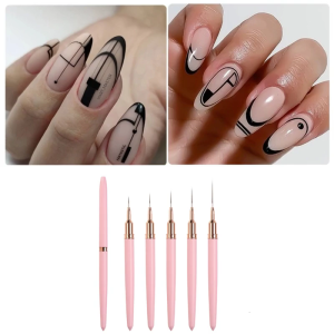 5pcs Japanese Nail Art Line Pens Precise Application Long lasting and Suitable for Nail Decorations