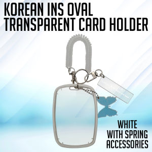 Magic photo Cute Korean INS Transparent Oval Card Holder – Keychain with Steve Charm