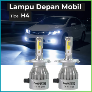 MEGA 2 PCS TaffLED Lampu utama Depan sorot Mobil super terang Headlamp LED COB H4 Cool White - C6
