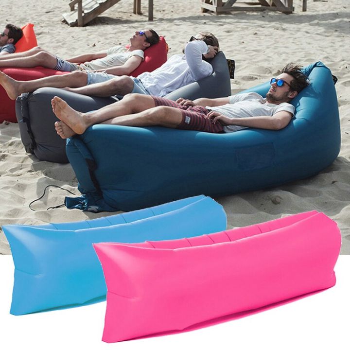 Inflatable folding sleeping bag online for beach camping