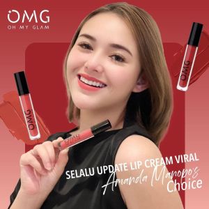 Lipcream (27 Varian Warna) OMG OH MY GLAM Matte Kiss Lip Cream Matte 3.5 g BISA COD Bayar di Tempat HALAL ORIGINAL BPOM Rumah Cantik 354 Lipstick Matte Lipcream Lipstik Cair OMG Liptik Murah Paket Lengkap
