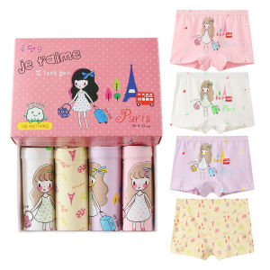 ชุดชั้นในเด็กผญ บ๊อกเซอร์เด็กผู้หญิง กางเกงในเด็กผู้หญิง แพ็ค 4 ตัว ผ้านิ่มใส่สบาย สินค้าพร้อมส่งจากไทย