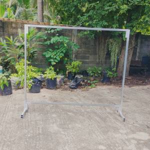 เหล็ก 1 นิ้ว ทน แข็งแรง ราวตากผ้าถอดประกอบได้ ราวแขวนเสื้อเหล็กกัลวาไนซ์ ราวผ้าตลาดนัด เหล็กกันสนิม MT074