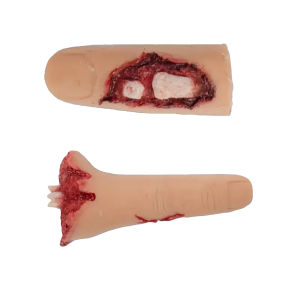 PANCKOO Realistic Fake Amputated Finger/Hand/Severed Limb - Lifelike Blood-Squirting Crush Injury Model for Medical Training CPR Practice