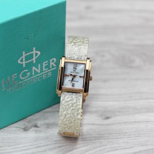 Jam tangan Hegner 1616L analog tali creamik original wanita