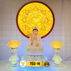 Đèn Hào Quang Phật Chuyển Động 3D In UV Tranh Trúc Chỉ Treo Tường Trang Trí Bàn Thờ Cùng Phòng Thờ CTCC-02