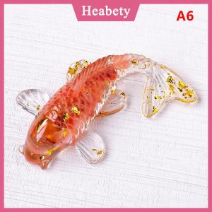 Heabety Pha lê đá sỏi may mắn Cá Koi bức tượng nhựa nhỏ thạch anh ưa thích cá chép bức tượng trang trí nội thất bàn trang trí quà tặng