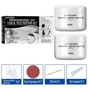 JUE-FISH Ceramic Repair Paste Floor Tile Adhesive Tile Repair Agent Tub Tile and Shower Repair Kit Porcelain Repair Kit for Crack Chip Magic Repair Glue Agent Ceramic Repair Paste Floor Toilet Bathroom Sink Tile Household Ceramic Tile Repair cream