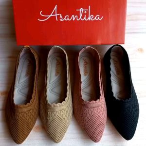 Sepatu Flat shoes Wanita Kerja Casual Kantor Ready Big Size Jumbo 41 42 43 44 Asantika Premium Empuk Kuat Nyaman