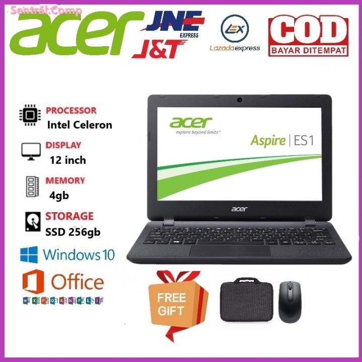 Notebook Acer Intel Celeron 12 inch Ram 4gb Ssd 256gb Free Tas&