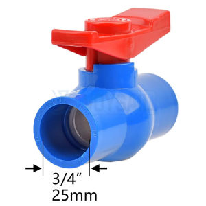 1/2 To 1 Blue Pvc Ball Valve Fixtures Plumbing Valves Water Pipe Accessories