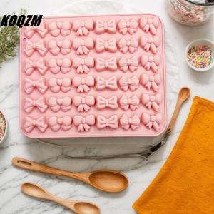 KOQZM Bow Silicone Molds With 6 Different Shapes 36-Cavity Bow Chocolate Fondant Mold For Bowknot Cupcake Cake Sugar Craft