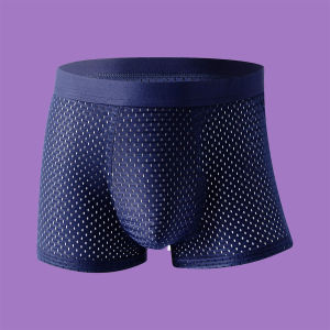 Men Solid Breathable Underwear Bamboo Fiber Mens Comfortable Boxer Shorts