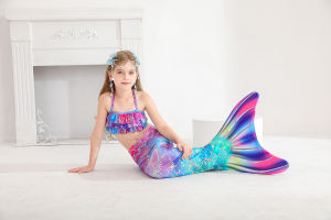 [HÀNG LOẠI 1] Đồ bơi tiên cá 3 món cho bé gái Set bikini đuôi tiên cá cho bé