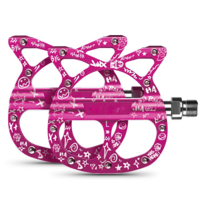 3 Bearings Mountain Bicycles Pedals Light weights Bike Platform Pedals Aluminum Alloy Cats Shape Bicycles Flat Pedals
