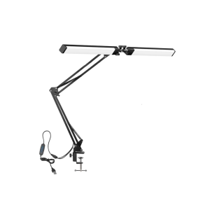 ไฟโต๊ะปรับระดับได้ที่มีหัวแบบอิสระแขนพับได้พื้นผิวโลหะพลาสติกที่ยึดติดได้อย่างแข็งแรงเพื่อการเรียนงานหัตถกรรม