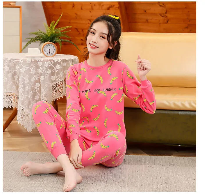 ZZOOI Cute Animal Teen Pijamas Winter Children's Pajama Sets Long Sleeves  Pyjamas Kids Boys Sleepwear Clothes for Girls 12 14 16 Years