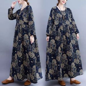 Eula Dress Oversized Motif Floral Retro Fashion Terbaru