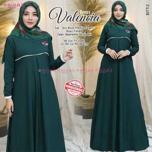 LESTARIJAYA Valencia Maxy Dress Wanita Model Casual Gamis Panjang Bordir Model Terbaru