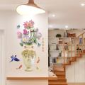 Decal dán tường bình hoa sen SK9328. Dễ dàng thi công và tháo bỏ phù hợp dán trên tất cả các bề mặt nhẵn mịn. 