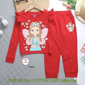 [HCM]Đồ bộ tay dài quần cho bé gái size đại từ 11 đến 42kg D186