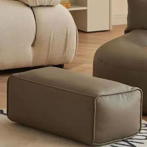 Elegant Leather Bean Bag Chair - Premium Single Seat Couch for Small Apartments