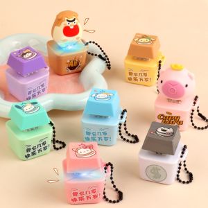 SH Switches Electronic Mechanical Keyboard with Sound and Light Colorful Capybara Pendant Multiple Styles Fidget Button Kuromi Melody Keychain Gifts