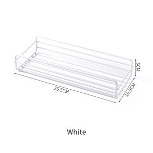 【Local Delivery】Self Adhesive Wall-mounted Plain Compact Storage Rack No Drilling Vertical Organizer Shelf Multi-functional for Kitchen Bathroom Sink Use