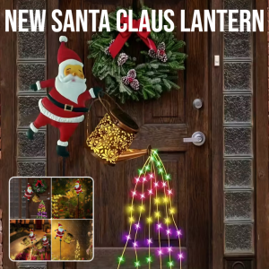 New Santa Claus Lantern Solar-Powered Light-Up Hollowed-Out Water Bottle Outdoor Solar Lawn Lamp Vintage Garden Lawn Decorative Lamp