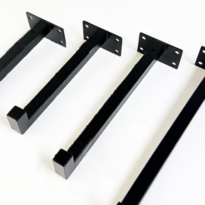 Decorative Shelf Support L Shelf Brackets for Open Shelving in Kitchen and Living Room with Black Finish
