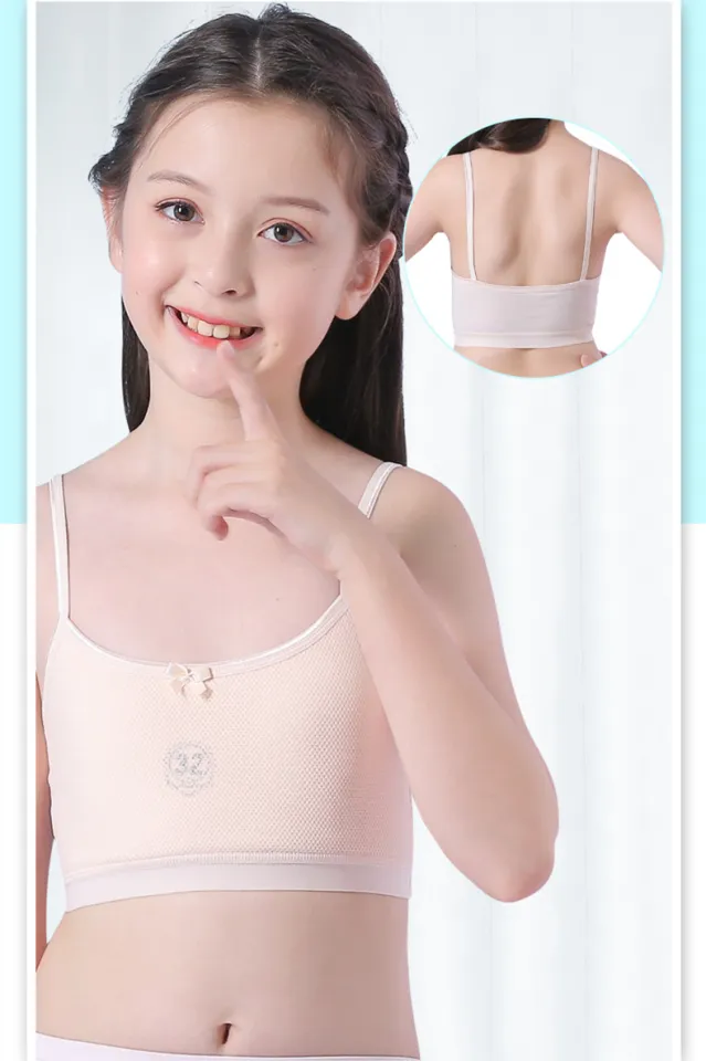 Bra for Girls 8-18 years Children Bra Young Teenagers Girl student Vest  Thin Underwear Narrow Shoulder Not Steel Ring Strap Bra