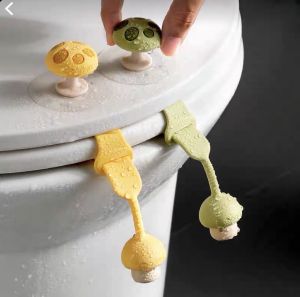 Dụng Cụ Nhấc Nắp Bồn Cầu GONQIN Bằng Silicone Chống Trượt Hình Nấm Tiện Dụng.
