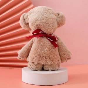 Cute Towel Bear Soft Coral Fleece Bear Towel for Wedding  Goodies  Birthday  Teacher Christmas Graduation Doorgift  Folded Hand Towel Teddy Bear Small Gifts  Door gift  Kahwin