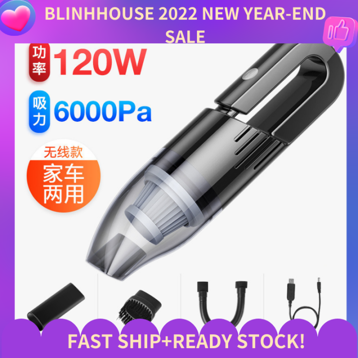 【Ready Stock in Kuala Lumpur】Hot!!!6000Pa Wireless Car Vacuum Cleaner Cordless Auto Vacuum 120W