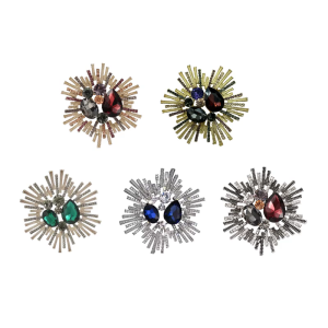 Artistic Rhinestones Brooch For Women Baroque Vintage Lightweight Alloy Accessory For Bags Hats