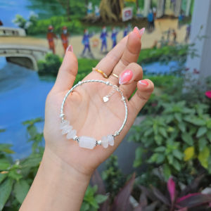 Lắc bạc lu thống ngũ điếu Thạch Anh Trắng dây xâu lõi bạc cho mệnh Kim và Thuỷ - Phong Thuỷ TUDO